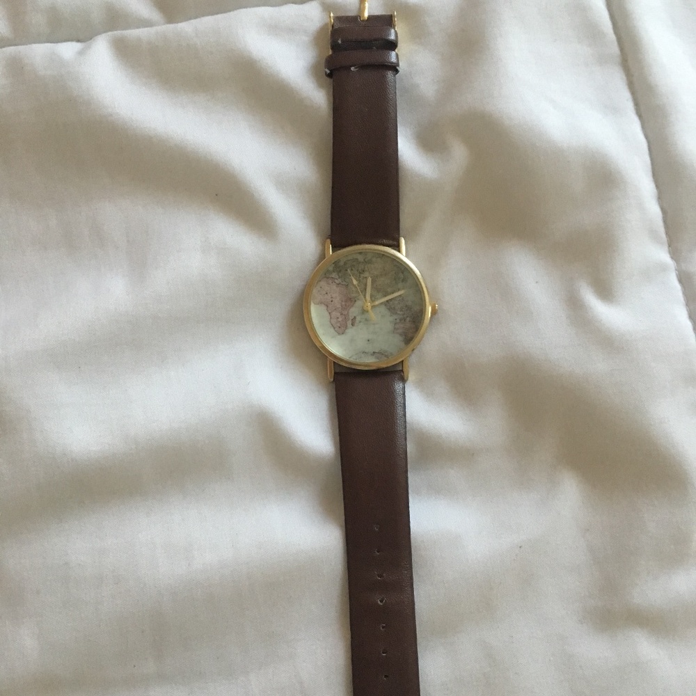 World map watch vintage retro